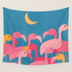 Midnight Flamingos Wall Tapestry Gallery Image 4
