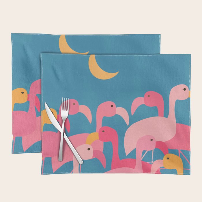 Midnight Flamingos Placemat Gallery Image 1