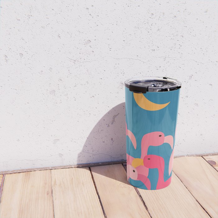 Midnight Flamingos Travel Mug Gallery Image 4