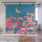 Midnight Flamingos Wall Mural Gallery Image 1