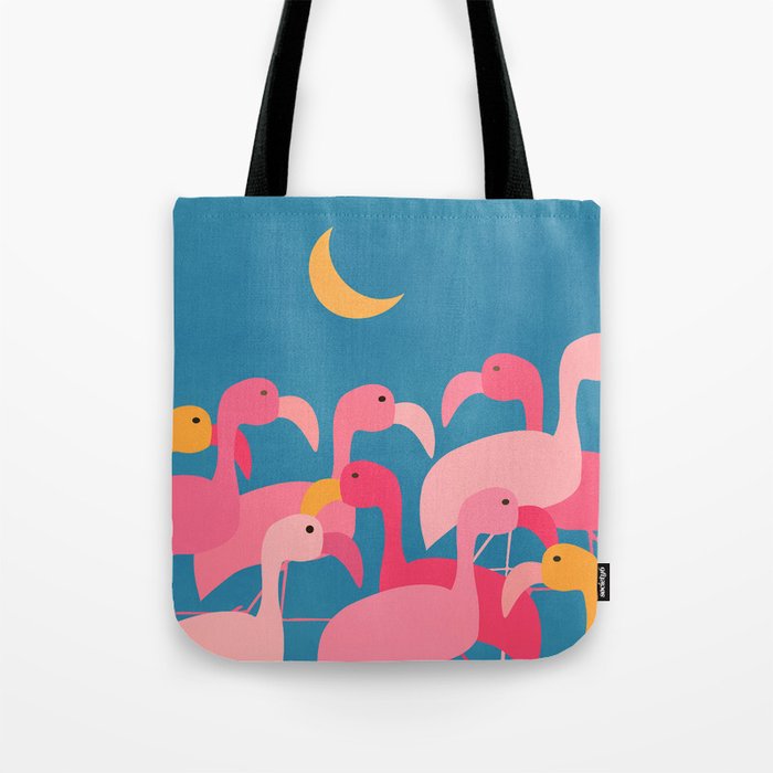 Midnight Flamingos Tote Bag Gallery Image 1