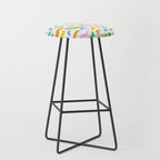 Fun colorful line doodle art pattern Stool Gallery Image 1