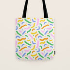 Fun colorful line doodle art pattern Tote Bag Gallery Image 1