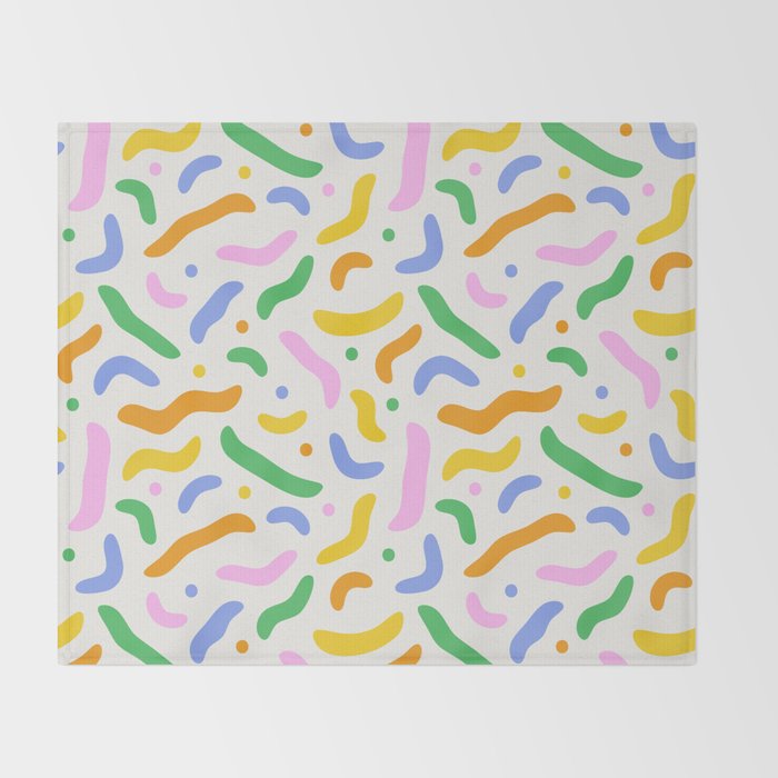 Fun colorful line doodle art pattern Throw Blanket Gallery Image 2