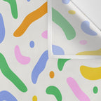 Fun colorful line doodle art pattern Wall Tapestry Gallery Image 3