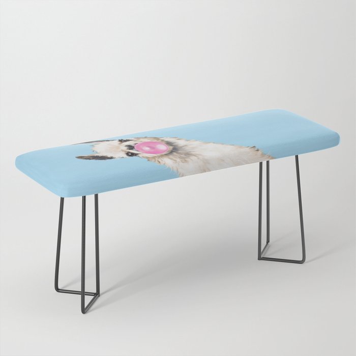 Bubble Gum Sneaky Llama in Blue Bench Gallery Image 1