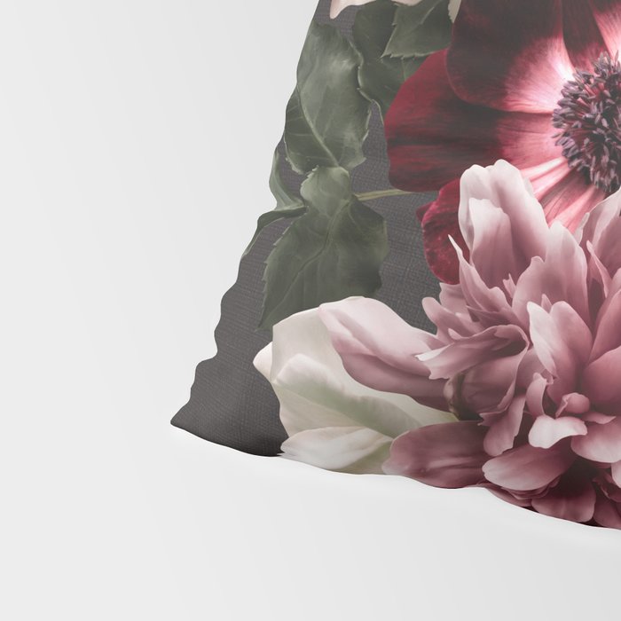 Vintage flowers bouquet. Peony, roses, anemone on dark moody background. Pillow Sham Gallery Image 4