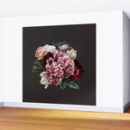 Vintage flowers bouquet. Peony, roses, anemone on dark moody background. Wall Mural Gallery Image 2