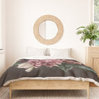 Vintage flowers bouquet. Peony, roses, anemone on dark moody background. Duvet Cover Gallery Image 3
