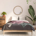 Vintage flowers bouquet. Peony, roses, anemone on dark moody background. Comforter Gallery Image 3