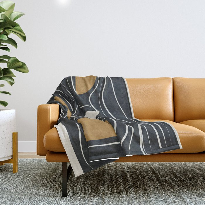 Minimal Abstract Form 3 Throw Blanket Gallery Image 1