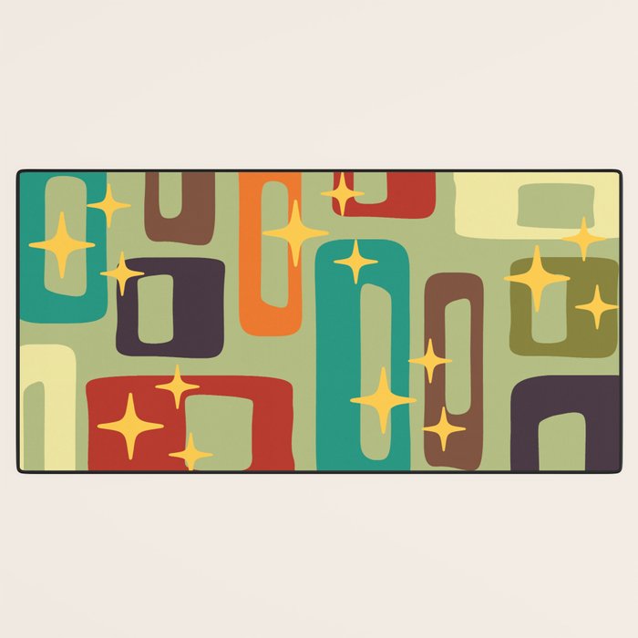 Retro Mid Century Modern Abstract Pattern 225 Desk Mat Gallery Image 3