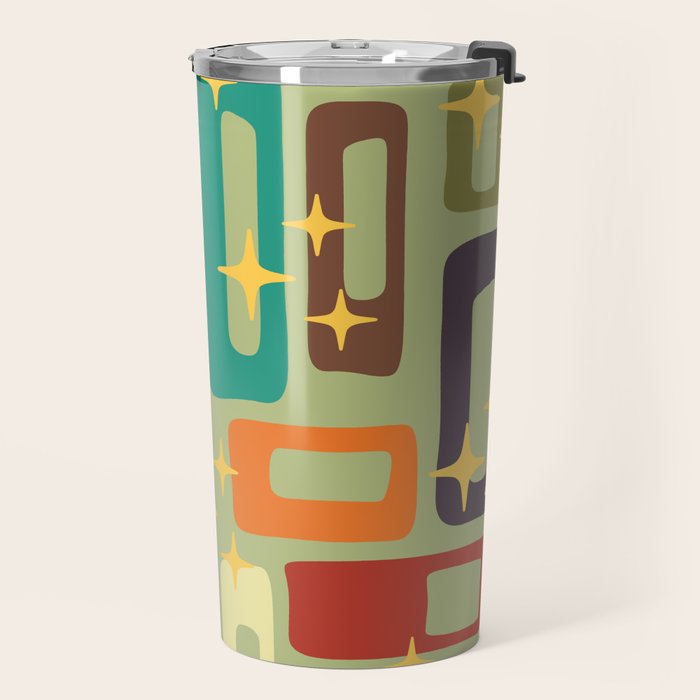 Retro Mid Century Modern Abstract Pattern 225 Travel Mug Gallery Image 2