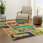 Retro Mid Century Modern Abstract Pattern 225 Rug Gallery Image 3