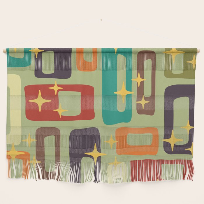 Retro Mid Century Modern Abstract Pattern 225 Wall Hanging Gallery Image 1
