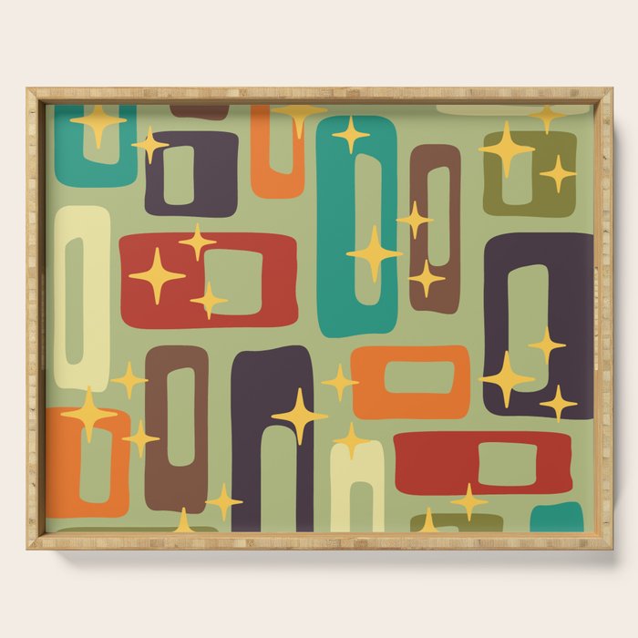 Retro Mid Century Modern Abstract Pattern 225 Serving Tray Gallery Image 1