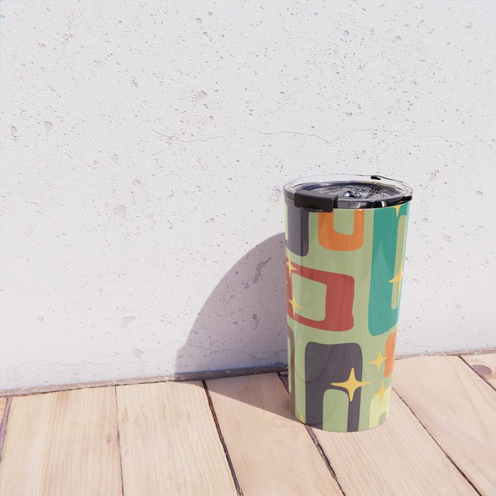 Retro Mid Century Modern Abstract Pattern 225 Travel Mug Gallery Image 4
