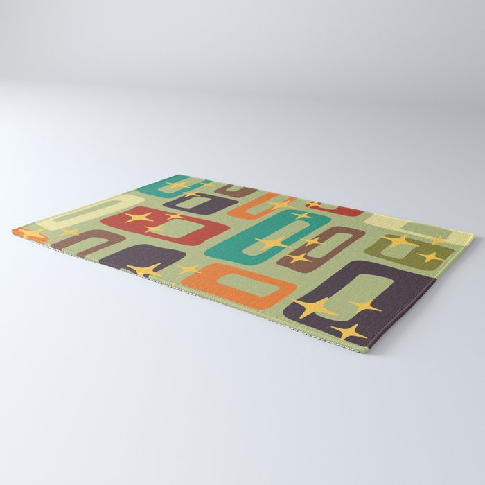Retro Mid Century Modern Abstract Pattern 225 Rug Gallery Image 3