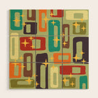 Retro Mid Century Modern Abstract Pattern 225 Wood Wall Art Gallery Image 1