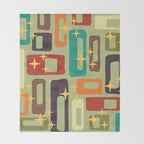 Retro Mid Century Modern Abstract Pattern 225 Throw Blanket Gallery Image 2