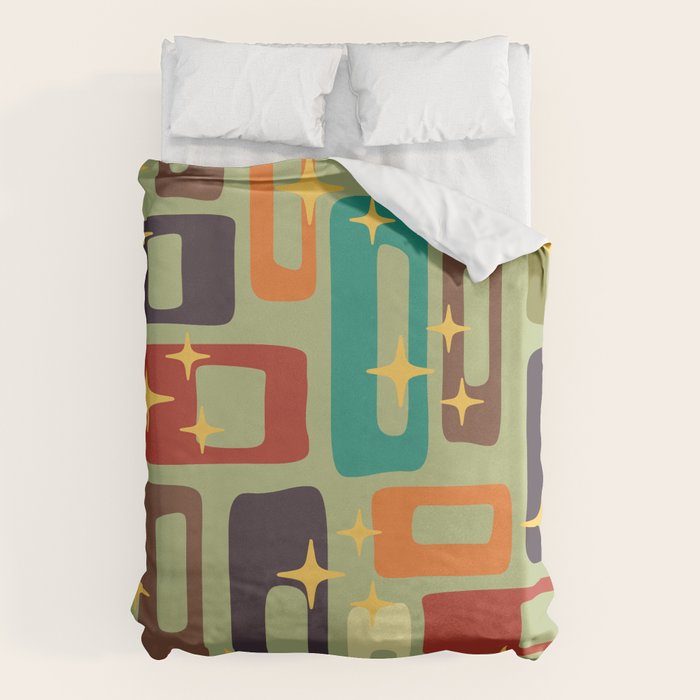 Retro Mid Century Modern Abstract Pattern 225 Duvet Cover Gallery Image 6