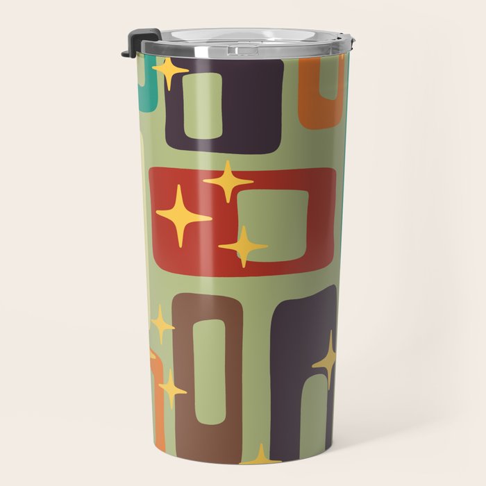 Retro Mid Century Modern Abstract Pattern 225 Travel Mug Gallery Image 3