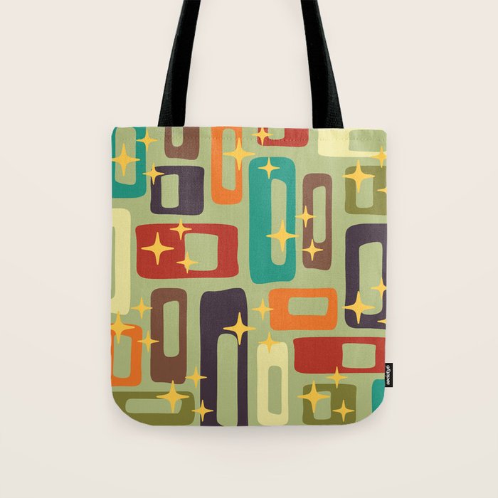 Retro Mid Century Modern Abstract Pattern 225 Tote Bag Gallery Image 1