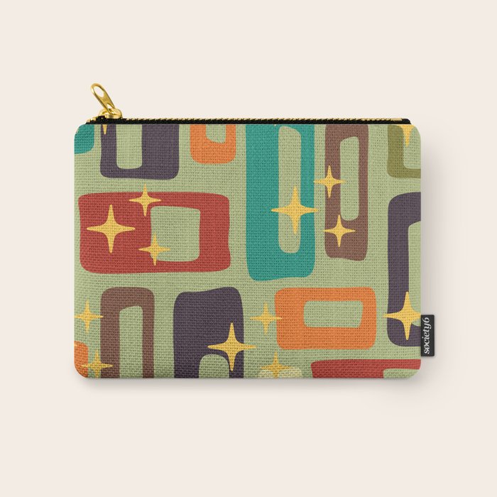 Retro Mid Century Modern Abstract Pattern 225 Carry All Pouch Gallery Image 1