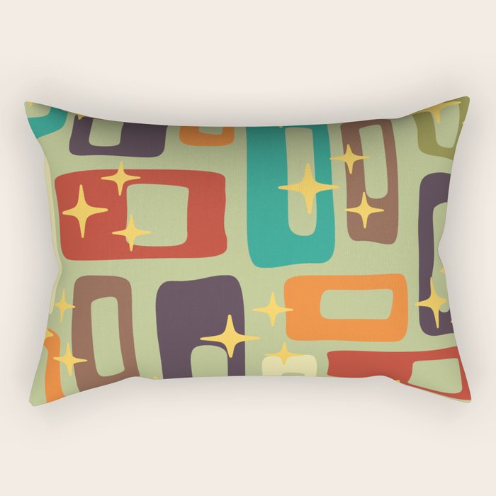 Retro Mid Century Modern Abstract Pattern 225 Rectangular Pillow Gallery Image 1