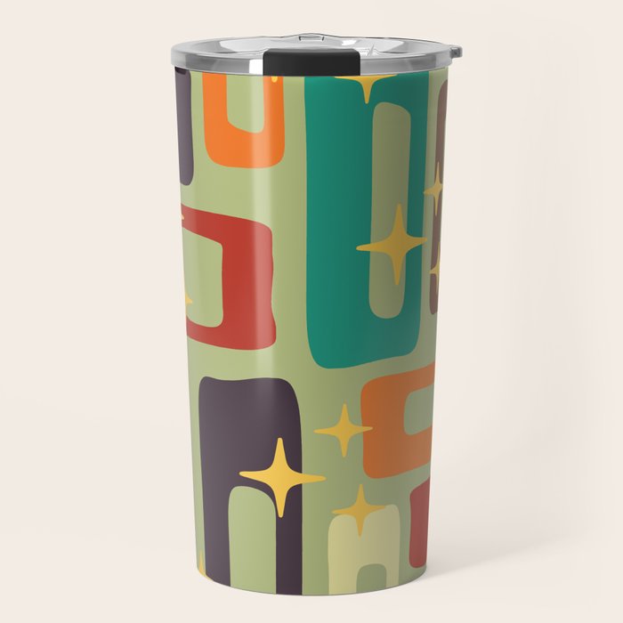 Retro Mid Century Modern Abstract Pattern 225 Travel Mug Gallery Image 1