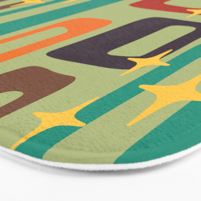 Retro Mid Century Modern Abstract Pattern 225 Bath Mat Gallery Image 3