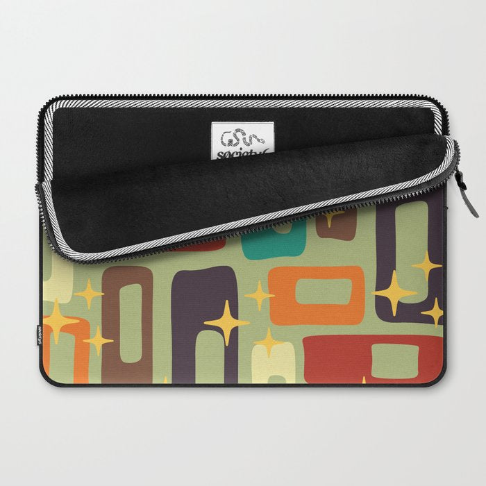 Retro Mid Century Modern Abstract Pattern 225 Laptop Sleeve Gallery Image 2