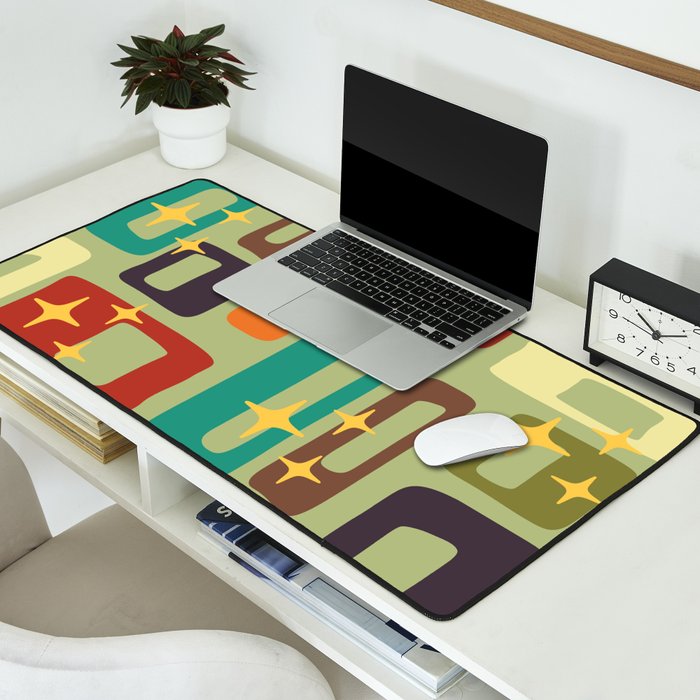 Retro Mid Century Modern Abstract Pattern 225 Desk Mat Gallery Image 2