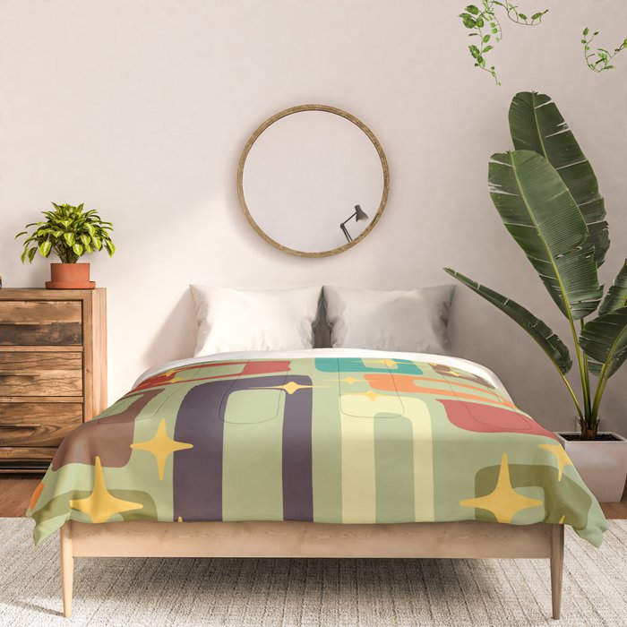Retro Mid Century Modern Abstract Pattern 225 Comforter Gallery Image 3