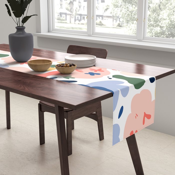 Abstract organic nature art pattern Table Runner Gallery Image 2