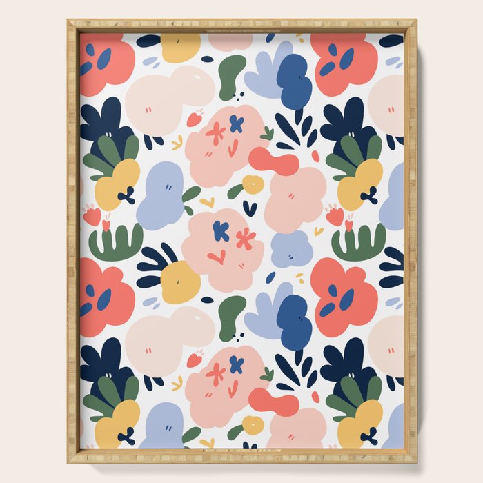 Abstract organic nature art pattern Serving Tray Gallery Image 1