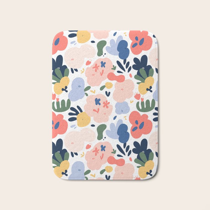 Abstract organic nature art pattern Bath Mat Gallery Image 1