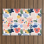Abstract organic nature art pattern Outdoor Rug Gallery Image 1