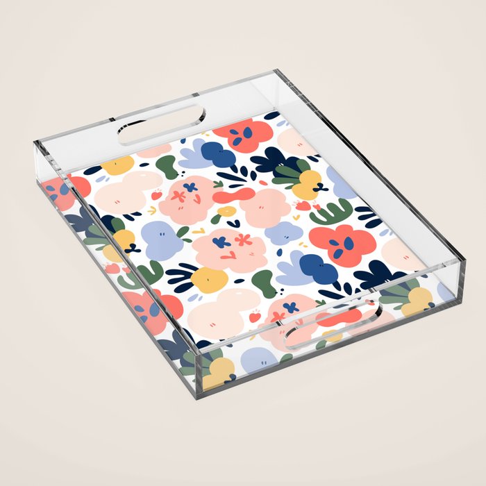 Abstract organic nature art pattern Acrylic Tray Gallery Image 1