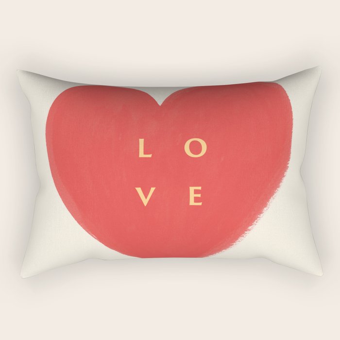 Heart Love - Typography Rectangular Pillow Gallery Image 1