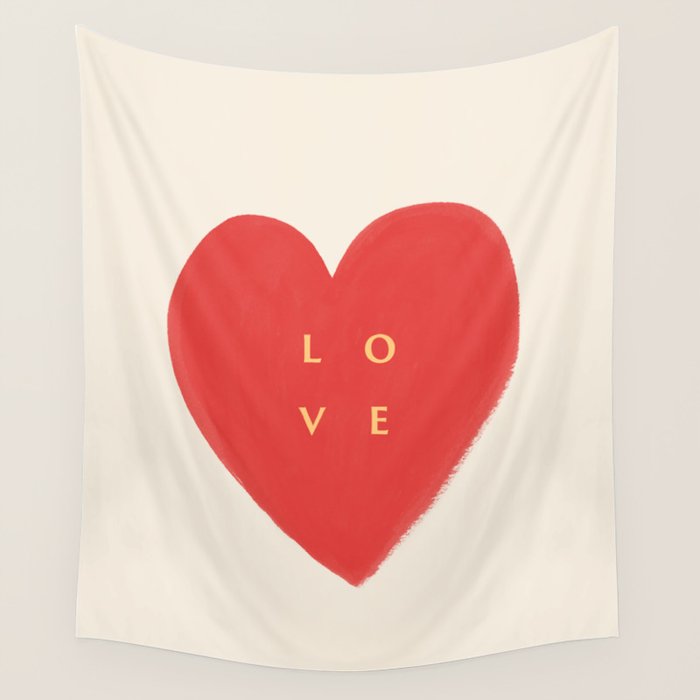 Heart Love - Typography Wall Tapestry Gallery Image 1