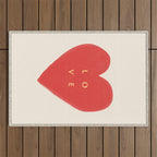 Heart Love - Typography Outdoor Rug Gallery Image 1