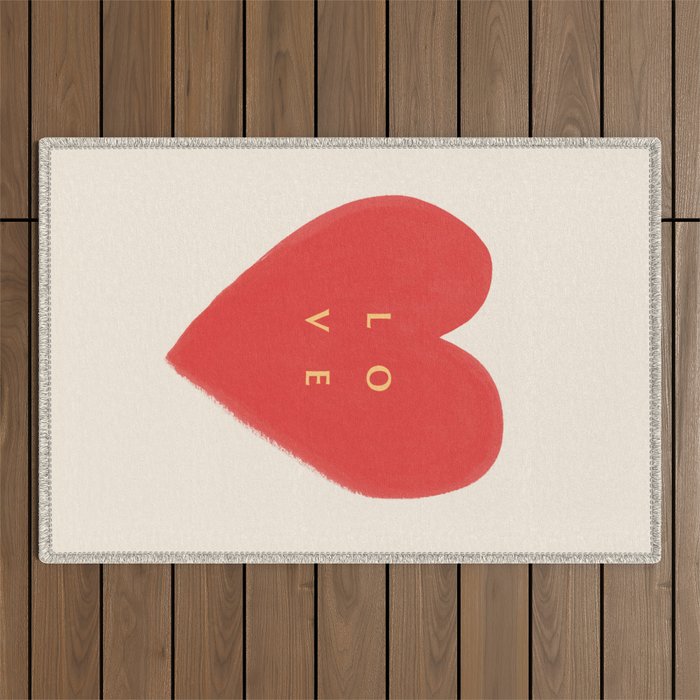 Heart Love - Typography Outdoor Rug Gallery Image 1
