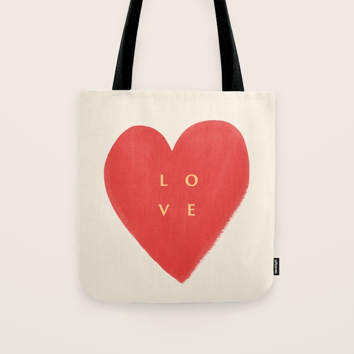 Heart Love - Typography Tote Bag Gallery Image 1