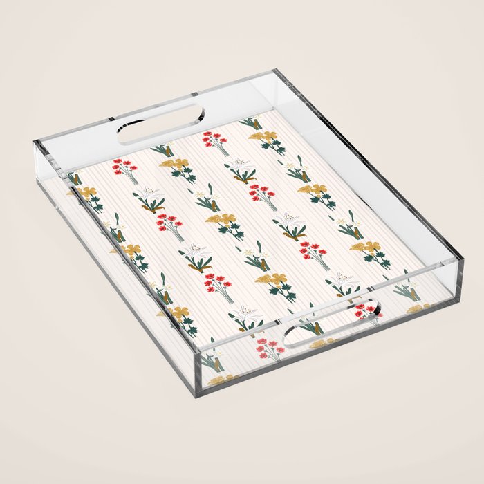 Israel Wildflowers Stripe Acrylic Tray Gallery Image 1