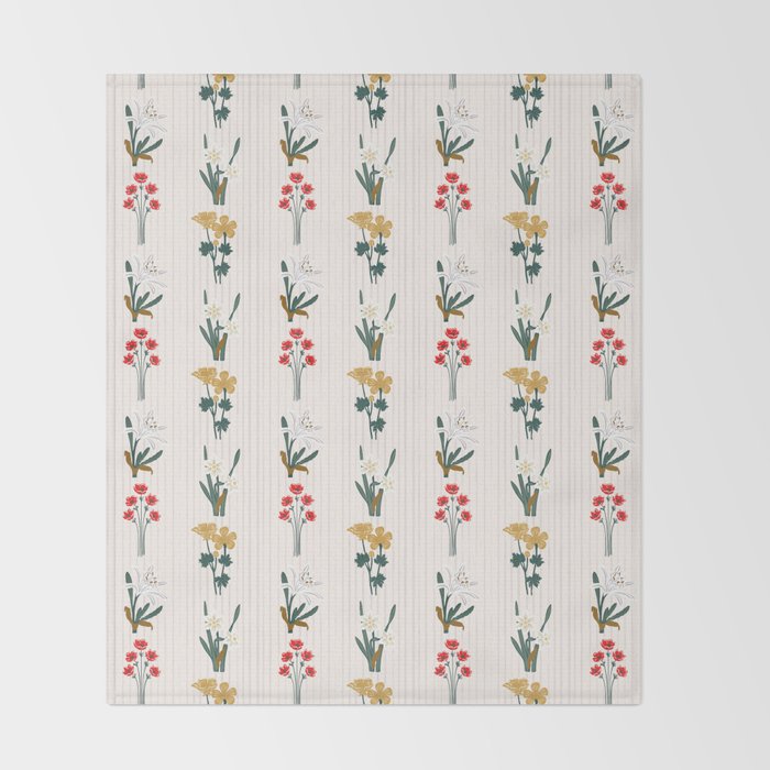 Israel Wildflowers Stripe Throw Blanket Gallery Image 2