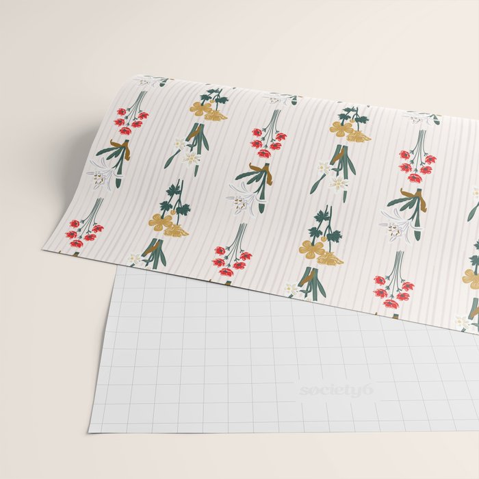 Israel Wildflowers Stripe Wrapping Paper Gallery Image 2