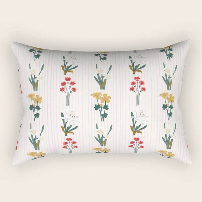 Israel Wildflowers Stripe Rectangular Pillow Gallery Image 1