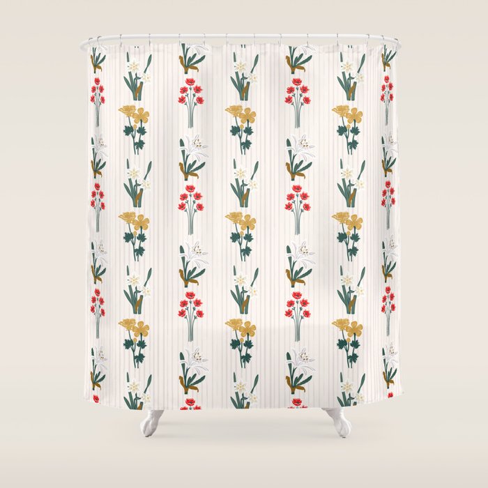 Israel Wildflowers Stripe Shower Curtain Gallery Image 1