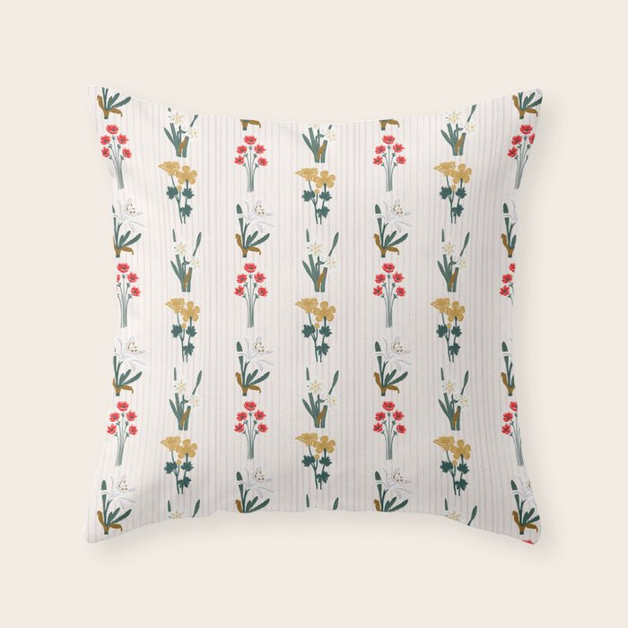 Israel Wildflowers Stripe Throw Pillow Gallery Image 1